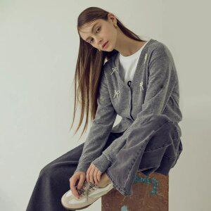 나이스클랍 리본장식 브이넥 가디건 X256PWKA53