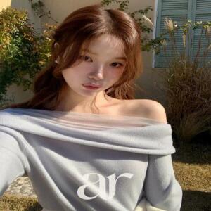 (오프숄더티셔츠) 기모 샤 오프숄더 긴팔 티셔츠 연말룩 데이트룩 ts4798