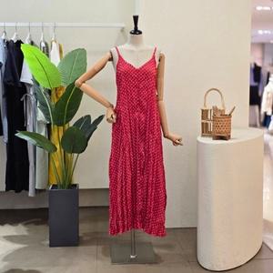 [대구백화점] [4CUS]잔 꽃무늬 패턴 끈 롱 원피스(FM5C9OP5119)