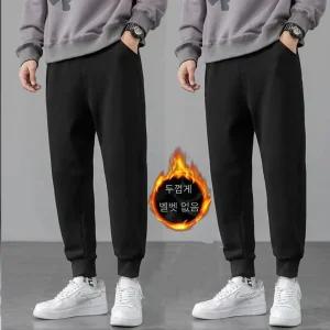 가을과 겨울 기모 두꺼운 캐주얼 바지 남자 캐주얼 스포츠 바지 느슨한 스포츠 바지
