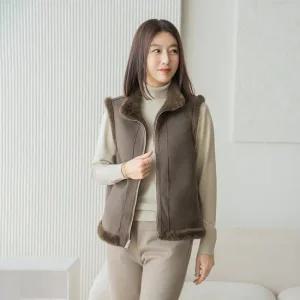 엄마옷 마담4060 무스탕리버서블퍼조끼 데일리 중년여성 -ZVE2511021-