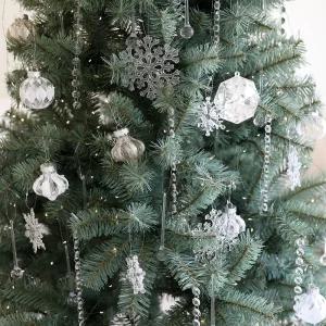 크리스마스트리 꾸미기 장식 오너먼트 크리스탈체인 투명 10줄세트