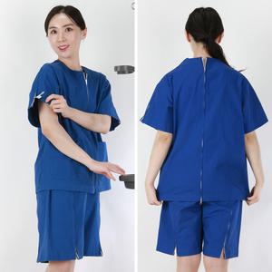 신화가운 오픈형 트임환자복 지퍼 벨크로 찍찍이 기능성 트임검진복 정형외과 한의원 뜸치료 물리치료복