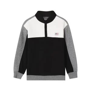 NBA 키즈 USA라벨 컬러블록 반집업 맨투맨 K243TS150P 블랙 318838