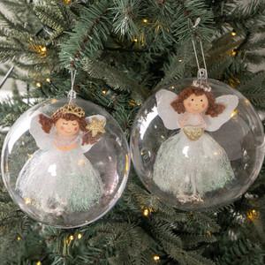 크리스마스 투명 볼 장식 인형 엘르천사 벌룬볼 150mm (DIY) 2타입 트리 오너먼트 소품 용품 꾸미기 파티