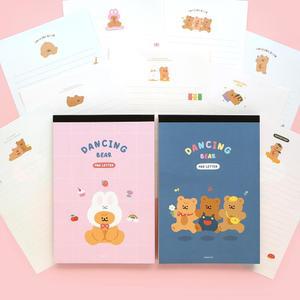 댄싱베어 패드 편지지 핑크+네이비 2개세트  손편지 군인 곰신 선물