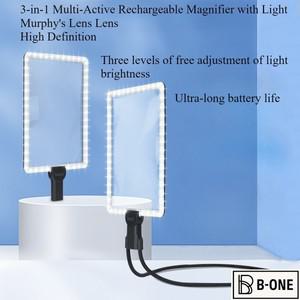HD 넥형 고광택 소프트 라이트 보조 손잡이 납땜 루페 클램프 휴대폰 화면 확대경 LED 조명 포함
