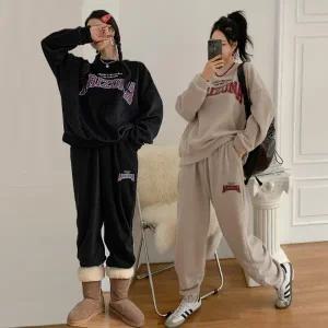 여성 양기모 후리스 맨투맨 조거팬츠 트레이닝 세트 -WPST0314- 겨울