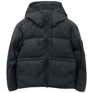 [명품] 25FW 와펜패치 드로우스트링 후드 패딩 재킷 블랙 남성 패딩 K2S154100..