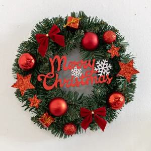 크리스마스 리스 벽장식 레드 펀글자 250mm 벽걸이 소품 현관 문 카페 입구 데코 꾸미기 겨울