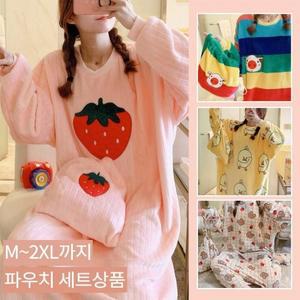 홈웨어원피스 수면원피스여성잠옷 극세사 겨울