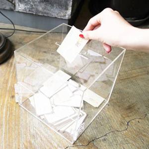 좁은 입구 모금함 기표소 자물쇠 잠금 걸이 투표함 정사각 아크릴 기부함