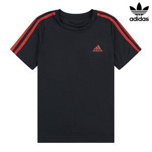 [아디다스] 주니어 여름 기능성 삼선 트레이닝 티셔츠블랙