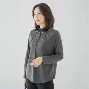 엄마옷 마담4060 진주반폴라티셔츠 데일리 중년여성 -ZTE2510063-