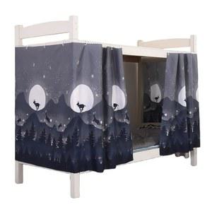 침대 커튼 기숙사 바닥 프라이버시 350g 방진 통기성 싱글 암막 패널 언더베드 로프트 캐노피 텐트 쉐이딩 커튼으로 대학 홈 2 패널을 위한 커튼입니다