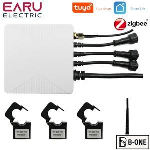 투야 와이파이 지그비 스마트 에너지 계량기 KWh 전력 모니터, 3 상 단상 500A 80A 클램프 전류 변압기