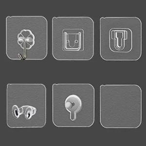 접착식 투명 매직 후크 선반 거치대 모자 열쇠 옷 가방 정리 접착식 걸이 무타공 벽 못