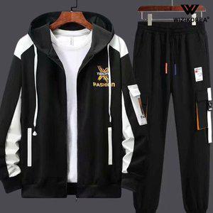 [위즈아이]남성 여름 남성 소매 포켓 후드 트레이닝세트 봄 가을 츄리닝 운동복 WI102SET