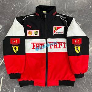 F1 레이싱복 자켓 패딩 F1 자수 구미 전판 엣지풍 복고 라이더 점퍼