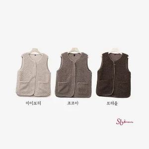 여성 컬리조끼 뽀글이조끼 양털 집업 여자 후리스 간절기 롱 유니클로 플리스 kji860