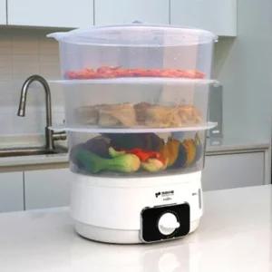 키친아트 허브 3단 찜기 스팀 고구마 계란 야채 만두