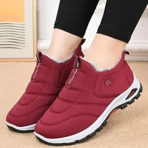 뽀글이플랫 여성 겨울 필수 슬립온 스타일 기모 안감 패딩 슈즈