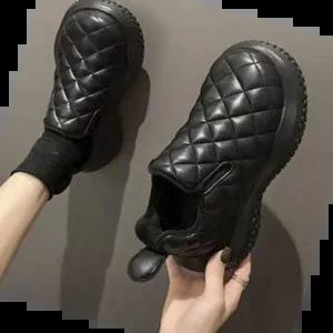 할머니털신발 여성 겨울 패딩운동화 기모신발 슬립온 따뜻한 단화