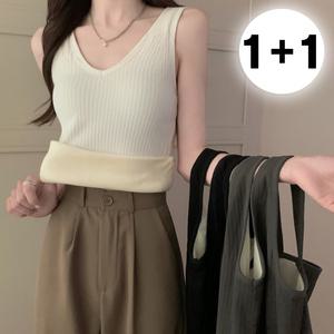 [2개세트] 여성 안감 융털기모 기본 베이직 나시 브라탑(4color)