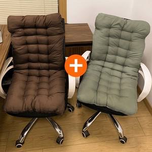 1+1 폭신한 심플 일체형 등받이 의자 방석 전신쿠션 엉덩이 허리 베개 패드