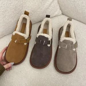 여성 스웨이드 가죽 후리스 뽀글이 겨울 털단화 모카신 털신발 퍼 로퍼 스니커즈 신발 털신 퍼단화