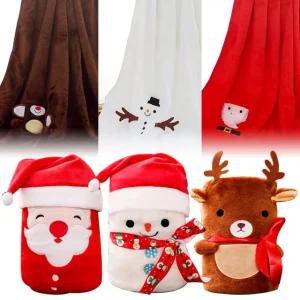 크리스마스 무릎 담요 귀여운 산타 루돌프 눈사람 캐릭터 학교 휴대용 차량용 사무실 극세사