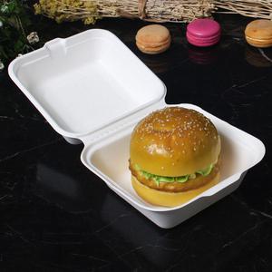 종이포장용기 햄버거도시락 KY61 흰색 50개-소분 펄프용기 도시락