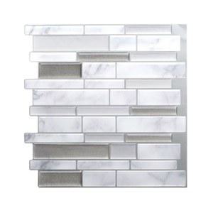 현관문단열벽지 자체 접착 크리스탈 바닥 타일 벽화 방수 벽지 3D 스테레오 벽돌 패턴 벽 스티커 아트 룸 장식 드롭쉽