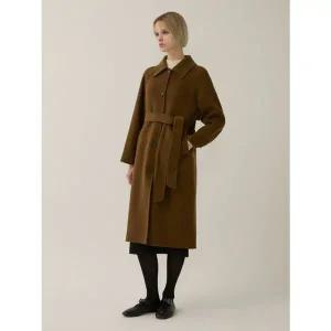 [리스트][겨울]클래식 벨티드 핸드메이드 롱 코트[35500657]