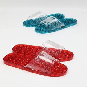 욕실화 PVC 슬리퍼 바닥돌기 마사지 투명 꽃무늬 PVC제 욕실화 127616