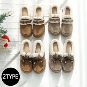 [바닐라슈] 마이빈즈 2type 퍼 탄력창 모카 슬리퍼(3cm)