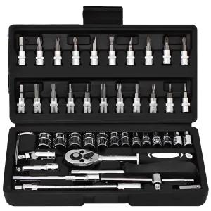 스탠맨 복스알 소켓렌치 세트 검정색, 공구 46종, 1세트