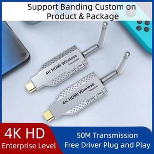 HDMI 송신기 Plug And Play 50M 5.8G 4K Wireless Video Transmitter Receiver Extender Display Adapter Dongle For TV Monitor Projector PC