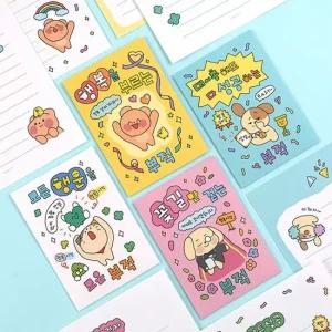 핑크풋 부적 편지지 세트  편지지4매+봉투2매) 편지 편선지 패드편지지 패드편선지