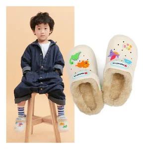 다이노소어 EVA 방한 샌들아이보리/아기 겨울신발 유아 털신발 키즈 방한화 아동 털슬리퍼 남아 여아 주니