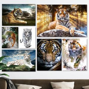 [딘아트] 액운막이 호랑이 그림 대형액자 11종 성공을 부르는 거실 캔버스 인테리어 액자 개업 선물