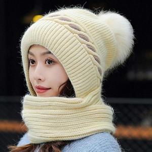 [HYIJCDEO_4B]목도리 밍크털모자 방한 겨울모자(베이지)