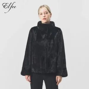 진도엘페 풀스킨 휘메일 밍크 후드재킷 블랙 (EJ12)
