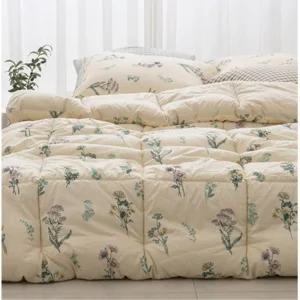 플라워 패턴 순면 퀸 이불세트 예단 혼수 화사한 침구 더블침대 워싱광목 배게커버 포근한