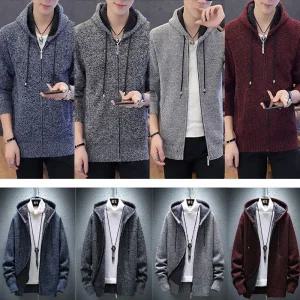 [굿스맨]남성 겨울 융털안감 니트 후드집업 자켓 4컬러