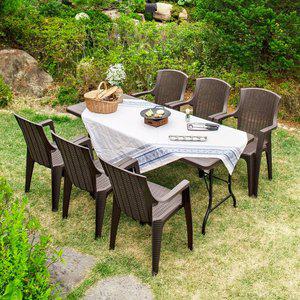 [공간미가구]아르망 1800 테이블 모니카 6개 야외 테이블 세트