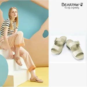베어파우 여성 쿠션 버클 컴포트 슬리퍼 아이보리 MAYA 0209030PB-W