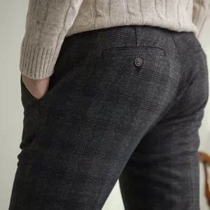 남성 겨울 기모 체크 헤링본 히든밴딩 스판정장바지(30-38사이즈)6종택1