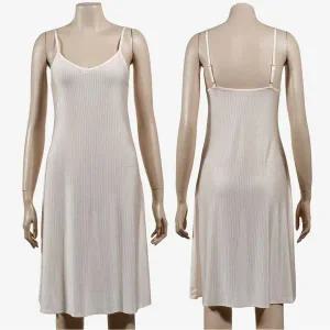 [하프클럽/]국산 인견 슬립 원피스 천연섬유 나시 골지 어깨조절