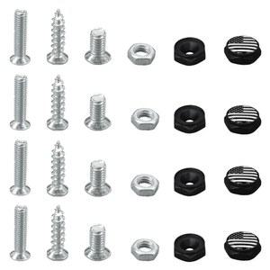 4PCS 아메리칸 플래그 번호판 나사 고정 키트, 장식 커버가 있는 알루미늄 합금 볼트, 자동차 트럭 오토바이용 카 태그 프레임 키트(블랙/화이트)